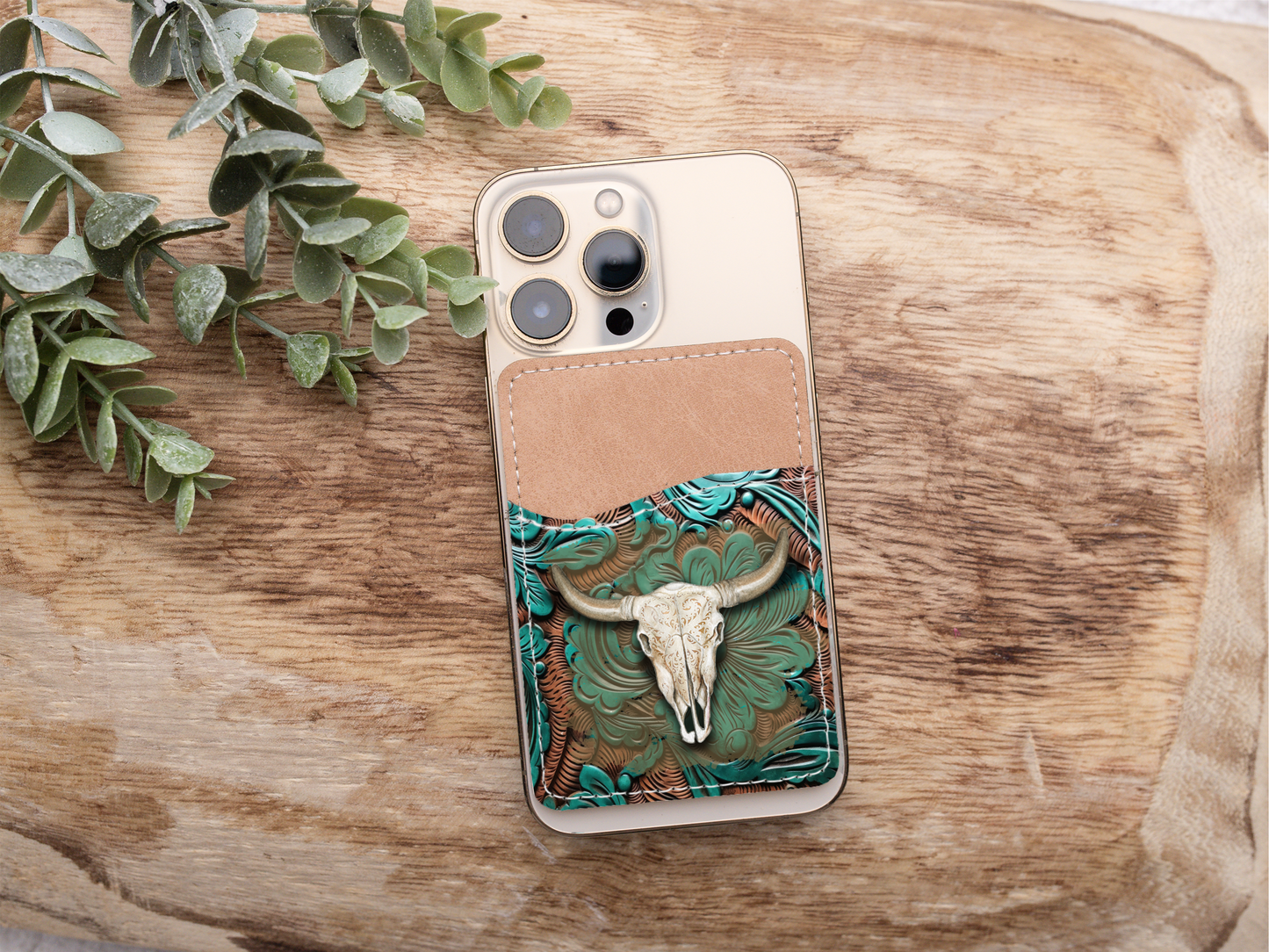 Cow Skull Phone Card Holder