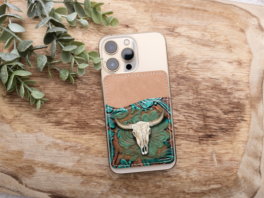 Cow Skull Phone Card Holder