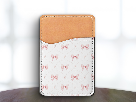 Pink Coquette Design Phone Card Holder