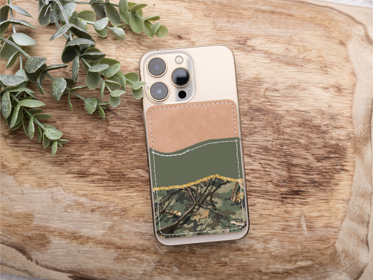 Green/Gold Camo Phone Card Holder