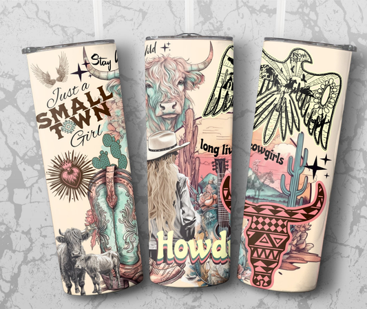 Just A Small Town Girl Skinny Tumbler