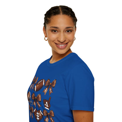 Football Bow Pattern T-Shirt