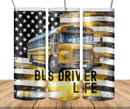 Bus Driver Life Skinny Tumbler