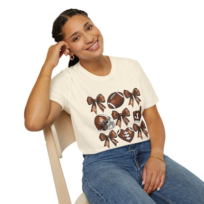 Football Bow Pattern T-Shirt