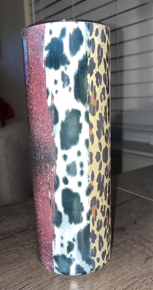 Football Cheetah/Cow Print Tumbler