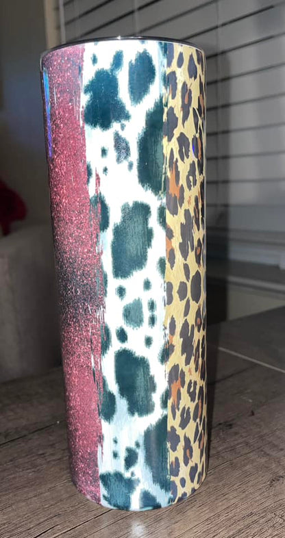 Football Cheetah/Cow Print Tumbler