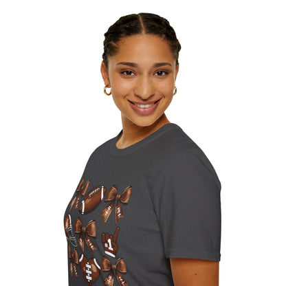 Football Bow Pattern T-Shirt