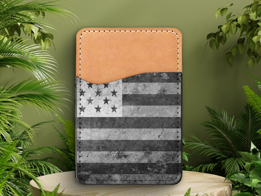 Black American Flag Phone Card Holder