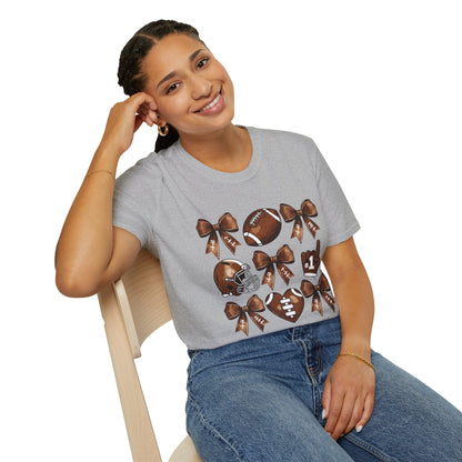 Football Bow Pattern T-Shirt