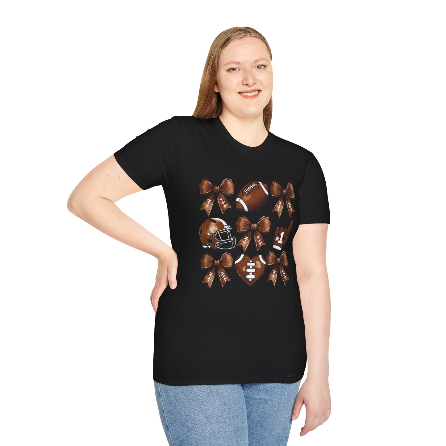 Football Bow Pattern T-Shirt