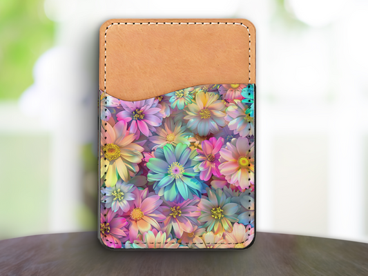 Vibrant Flowers Phone Card Holder