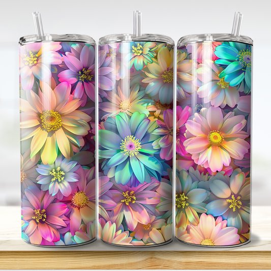 Vibrant Flowers Skinny Tumbler