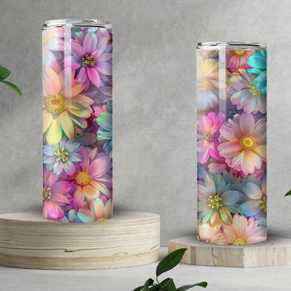 Vibrant Flowers Skinny Tumbler