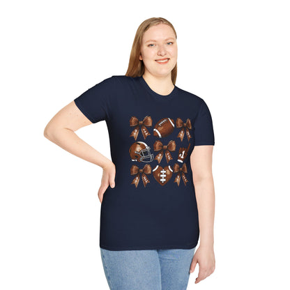 Football Bow Pattern T-Shirt